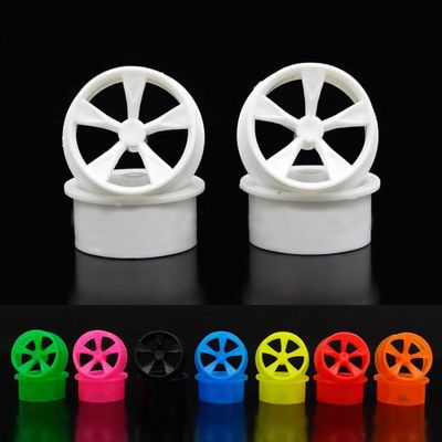 Replacement Part For 3 Sets(12 Pcs) Middle Diameter Plastic Wheels For Mini 4WD Car Model White/Red/Yellow/Blue/Green/Pink/Orange - (Color: Orange)