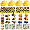 Sratte 55 Pieces Construction Vehicle Birthday Party Favors Supplies Set, Construction Theme Hats Goodie Bags Stickers Bracelets and Truck Toys Bulk for Kids Award Party Supplies view 1
