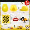 Sratte 55 Pieces Construction Vehicle Birthday Party Favors Supplies Set, Construction Theme Hats Goodie Bags Stickers Bracelets and Truck Toys Bulk for Kids Award Party Supplies view 2