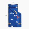 Wake In Cloud - Toddler Nap Mat with Pillow and Blanket, for Kids Boys Ages 3 Plus in Kindergarten Daycare Preschool, Roll Up Sleeping Bag, Colorful Toy Airplanes, Blue White, Standard view 2