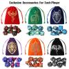 Grajar DND Dice Set, 42 Pcs polyhedral dice Set with 6 Colorful Animal Pattern Bag and PU Leather Velvet Tray for Dungeons Dragons D&D RPG MTG Table Games view 2