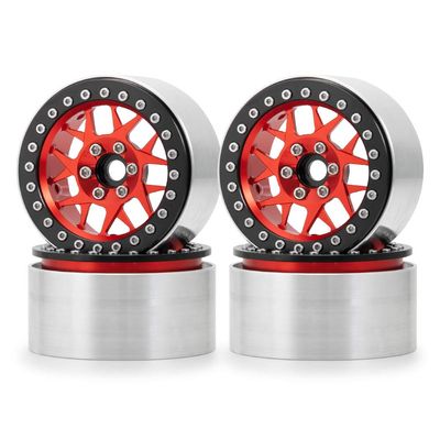 Replacement Part For 2.2inch Beadlock Wheels Rim For 1/10 RC Crawler Car Wraith 90018 SCX10 CC01 D90 D110 TRX6 Wheel Hubs - (Color: Red 4PCS)