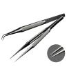 Lab Microscope Slides Titanium Alloy Microscope Fly-line Curved Straight Tweezers Microscope Parts (Tweezer Tip Type : TC-11) view 3