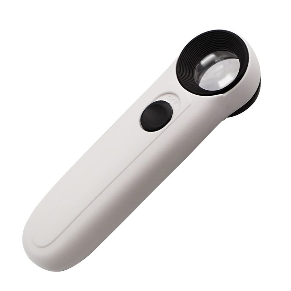 Microscope Accessories Kit LED Light Handheld 40 Times HD Magnifier Glass Mini Microscope Magnifying Glass Microscope Slides