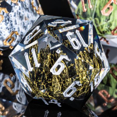 KERWELLSI Resin DND Dice Set, Single Giant 33mm D20 Dice with Gift Box, Role Playing Polyhedral Nature Mountain Sharp Edged D&D Dice