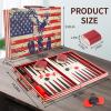 15 Inches Backgammon Sets for Adults Leather Travel Backgammon Set with American Flag Design Claasic Backgamon Board Game for Friends Party or Family Game Night view 2