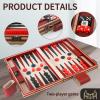 15 Inches Backgammon Sets for Adults Leather Travel Backgammon Set with American Flag Design Claasic Backgamon Board Game for Friends Party or Family Game Night view 4