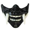 asky Japanese Hannya Mask Demon Oni Samurai NOH Kabuki Prajna Devil Half Face Mask Cosplay (Black) view 1