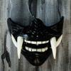 asky Japanese Hannya Mask Demon Oni Samurai NOH Kabuki Prajna Devil Half Face Mask Cosplay (Black) view 4