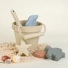 BLUE GINKGO Silicone Beach Toys - Modern Baby Travel Friendly Beach Set | Bucket, Shovel, 4 Sand Molds, Bag | Sand Toys for Toddlers, Kids - 7pc (Beige) view 3