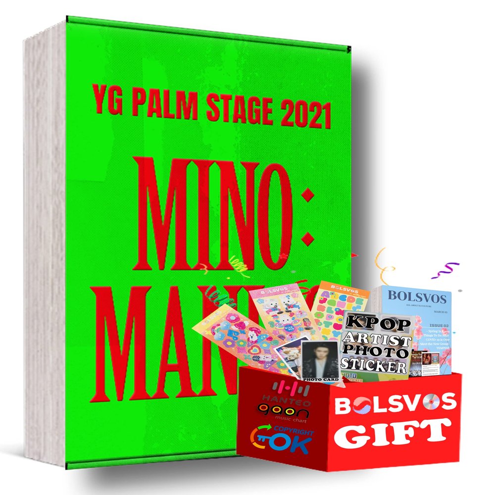 MINO - YG PALM STAGE 2021 [MINO : MANIAC] [KiT ver.] Album+BolsVos K-POP eBook (21p), 3EA BolsVos Stickers for Toploader, Photocards
