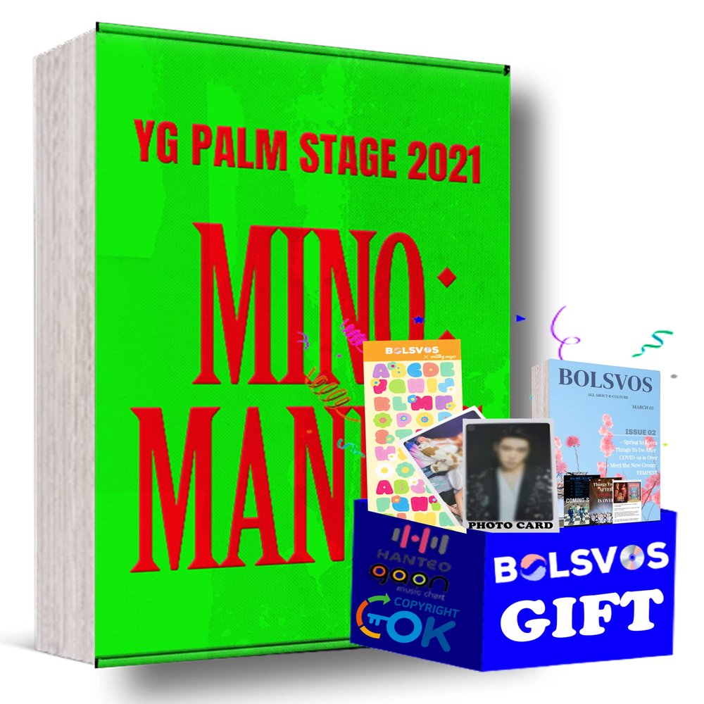 MINO - YG PALM STAGE 2021 [MINO : MANIAC] [KiT ver.] Album+BolsVos K-POP eBook (21p), 1EA BolsVos Stickers for Toploader, Photocards