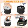 KoolStone C1 Rock Tumbler Kit - Professional Large 2.5LB Capacity, Up to 5X More Noise Cancelling, Adjustable Timer & Speed with Full Accessories & Memory Function view 3