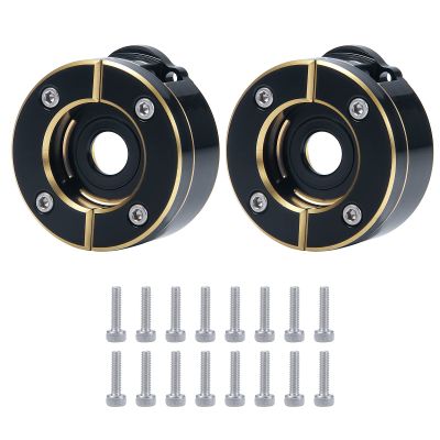 AXSPEED 2pcs 1/10th Brass Counterweight Black Portal Drive Housing Steering for TRX-4 TRX-6 Crawler Car Upgrade Parts (B)