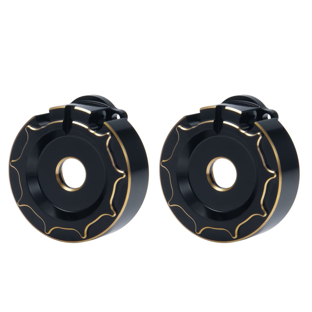 AXSPEED 2pcs 1/10th Brass Counterweight Black Portal Drive Housing Steering for TRX-4 TRX-6 Crawler Car Upgrade Parts (C)