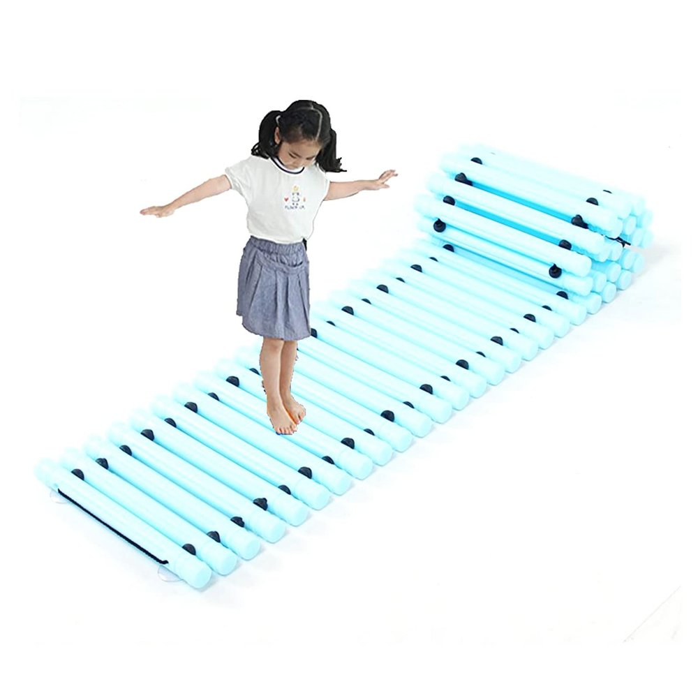 Balance Boards Children's Agility Balance Training Equipment, Kindergarten Balance Trail, Promote Agility, Strength, Active Play, Boy Girl Party Birthday Gift (Color : Light Blue)