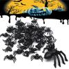 50pcs, Black Plastic Fake Spider Toys, Small Black Plastic Black Spider, Halloween decorative spiders, Plastic Spiders Party Favor for Halloween Party Decorations, Black Plastic Fake Spider Toys, view 2
