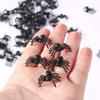 50pcs, Black Plastic Fake Spider Toys, Small Black Plastic Black Spider, Halloween decorative spiders, Plastic Spiders Party Favor for Halloween Party Decorations, Black Plastic Fake Spider Toys, view 4