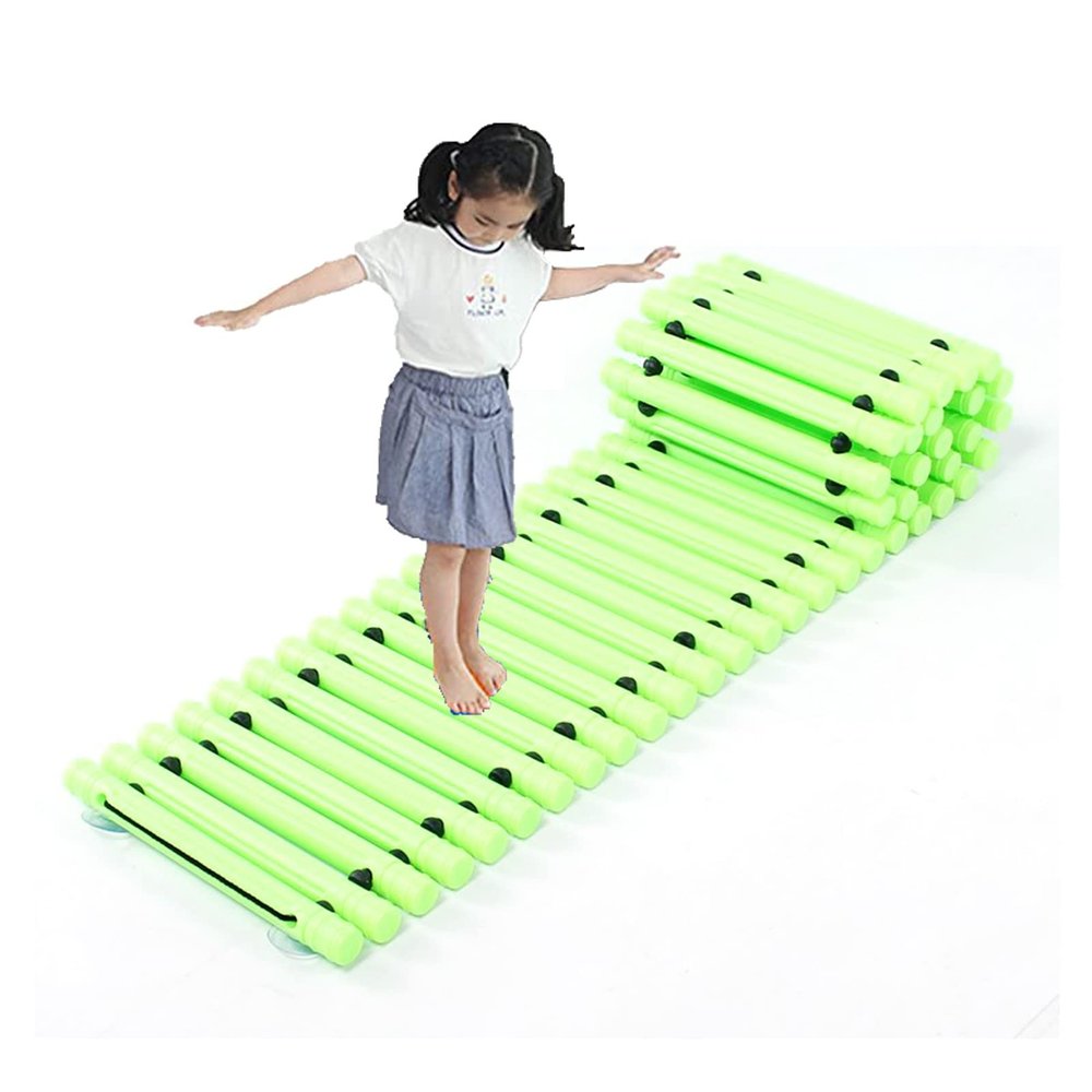 Balance Boards Children's Agility Balance Training Equipment, Kindergarten Balance Trail, Promote Agility, Strength, Active Play, Boy Girl Party Birthday Gift (Color : Light Green)