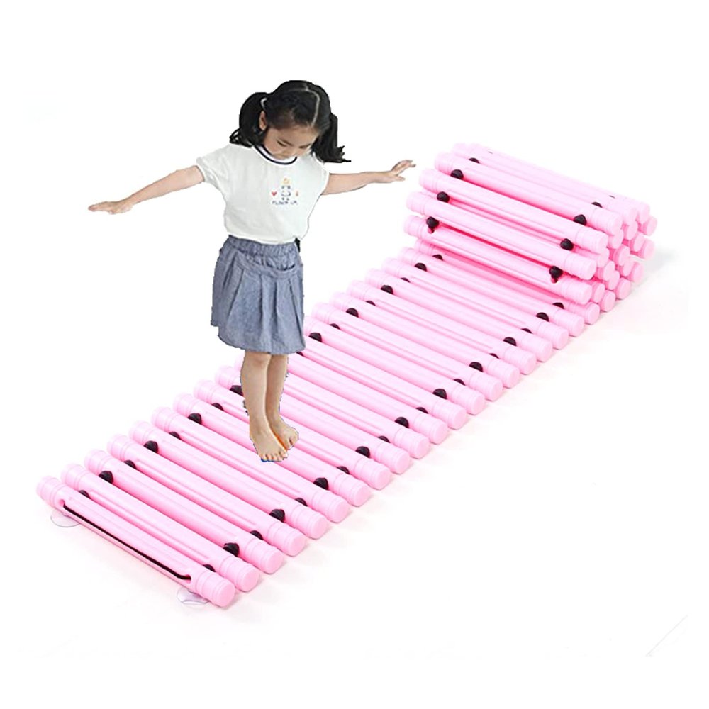 LCYDMJ Balance Boards Children's Agility Balance Training Equipment, Kindergarten Balance Trail, Promote Agility, Strength, Active Play, Boy Girl Party Birthday Gift (Color : Pink)