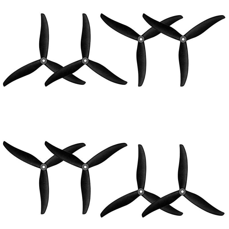 Gemfan 7037 Reinforced Carbon Nylon Propellers 7 Inch 3 Blades Props for Cinelifter FPV or Macroquad Drones 8 pcs 4CCW 4CW
