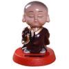 Solar Power Dancing Figure Little Monk Novelty Desk Car Toy Ornament Figurines Mniatures Fun Toys view 3