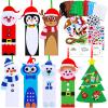Winlyn 24 Sets Christmas Craft Kits Winter Crafts DIY Christmas Ornaments Art Sets Snowman Reindeer Pine Tree Owl Penguin Christmas Foam Stickers Arts and Crafts for Kids Holiday Classroom Activities view 1