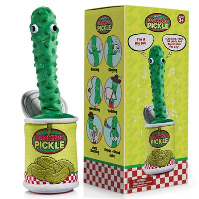Gagster Dancing Pickle Sings, Repeats What You Say & Tells Jokes Hilarious Electronic Yodeling Pickle Dance, Weird Random Stuff for Anyone Who Loves Funny Gag Gifts