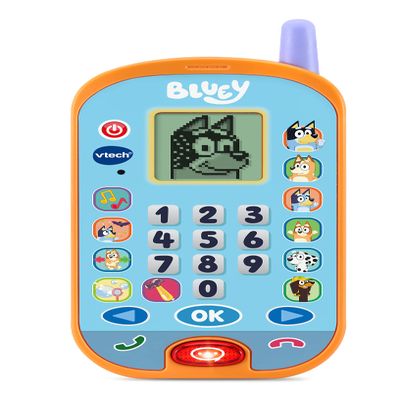 VTech Bluey Ring Ring Learning Phone, Official Bluey Toy, Interactive Role Play, Voice Activated Toy Phone, Educational Gift for Ages 3 & Up