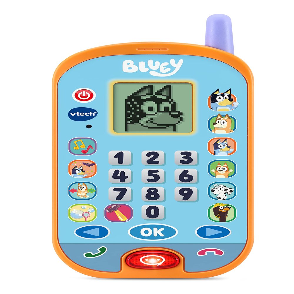 VTech Bluey Ring Ring Learning Phone, Official Bluey Toy, Interactive Role Play, Voice Activated Toy Phone, Educational Gift for Ages 3 & Up