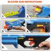 Blaster Gun with Protective Goggles and 100 Rounds Up to 110 FPS Compatible with Nerf Hyper Rounds Darts, Easy Reload, Holds Up to 50 Rounds (Navy Blue) view 3