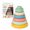 BabyToLove Stack & Learn Rings | Montessori Stacking Toy for Babies | 6 Soft Sensory Baby Rings for Learning & Development | Early Childhood Stacking Toy | Fun Shapes view 1