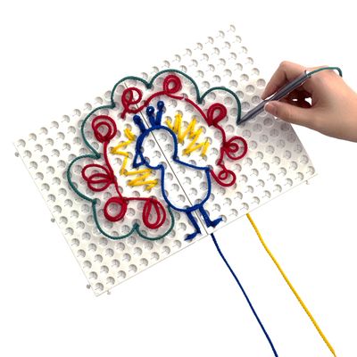 edxeducation Junior String Art - Lacing Toy for Kids - 2 Baseboards, 8 Laces and 4 Colors - Create Imaginative Designs - Explore Patterning, Shape Recognition and More