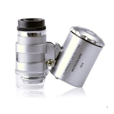 Microscope Accessories Kit Mini 60X Magnifier Microscope with LED Light Microscope Slides