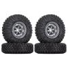 LAFEINA 4PCS 1.55 inch Metal Beadlock Wheel Rim and 85mm Rubber Tire Tyres for 1:10 RC Crawler Car D90 TF2 Tamiya CC01 LC70 MST JIMNY 90069 (Gray) view 1
