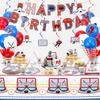 Hockey Party Supplies - Ice Hockey Birthday Party Set Including Plates, Cups, Napkins, Tableware, Tablecloth, Hanging Swirl, Balloons, Banner for Kid's Hockey Fans Birthday Gameday - Serves 20 view 3