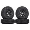 LAFEINA 4PCS 1.55 inch Metal Beadlock Wheel Rim and 85mm Rubber Tire Tyres for 1:10 RC Crawler Car D90 TF2 Tamiya CC01 LC70 MST JIMNY 90069 (Black) view 1