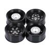 LAFEINA 4PCS 1.55 inch Metal Beadlock Wheel Rim and 85mm Rubber Tire Tyres for 1:10 RC Crawler Car D90 TF2 Tamiya CC01 LC70 MST JIMNY 90069 (Black) view 3