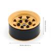 LAFEINA 4PCS 1.55 inch Metal Beadlock Wheel Rim and 85mm Rubber Tire Tyres for 1:10 RC Crawler Car D90 TF2 Tamiya CC01 LC70 MST JIMNY 90069 (Yellow) view 3