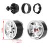 LAFEINA 4PCS 85mm Rubber Tire and 1.55 inch Metal Alloy Beadlock Wheel Rim for 1:10 RC Crawler Car D90 TF2 Tamiya CC01 LC70 MST JIMNY 90069 (Silver) view 3