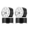 LAFEINA 4PCS 85mm Rubber Tire and 1.55 inch Metal Alloy Beadlock Wheel Rim for 1:10 RC Crawler Car D90 TF2 Tamiya CC01 LC70 MST JIMNY 90069 (Silver) view 4