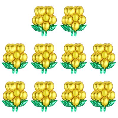 20 Pcs Beautiful Flower foil Balloons, 20 inch Floral Balloons for Wedding Birthday Party Decorations (Can't Float) (Gold)
