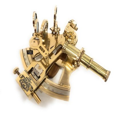 Maritime Kelvin & Hughes 1917 London Antique Brass Nautical Ship Sextant Vintage Style Nautical Instruments (Brass, Without Box)