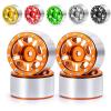 RC-Hub 4Pcs Aluminum Alloy 1.0" Micro Beadlock Wheels for 1/24 Axial SCX24 90081 AXI00001 AXI00002 RC Crawler Car (Orange) view 1