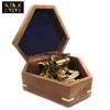 Maritime Kelvin & Hughes 1917 London Antique Brass Nautical Ship Sextant Vintage Style Nautical Instruments (Brass, With Wooden Box) view 3