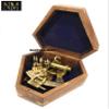 Maritime Kelvin & Hughes 1917 London Antique Brass Nautical Ship Sextant Vintage Style Nautical Instruments (Brass, With Wooden Box) view 4
