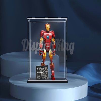 Acrylic Display case Compatible with Iron Man Figure 76206 (Model Set is not Included) (No Background)