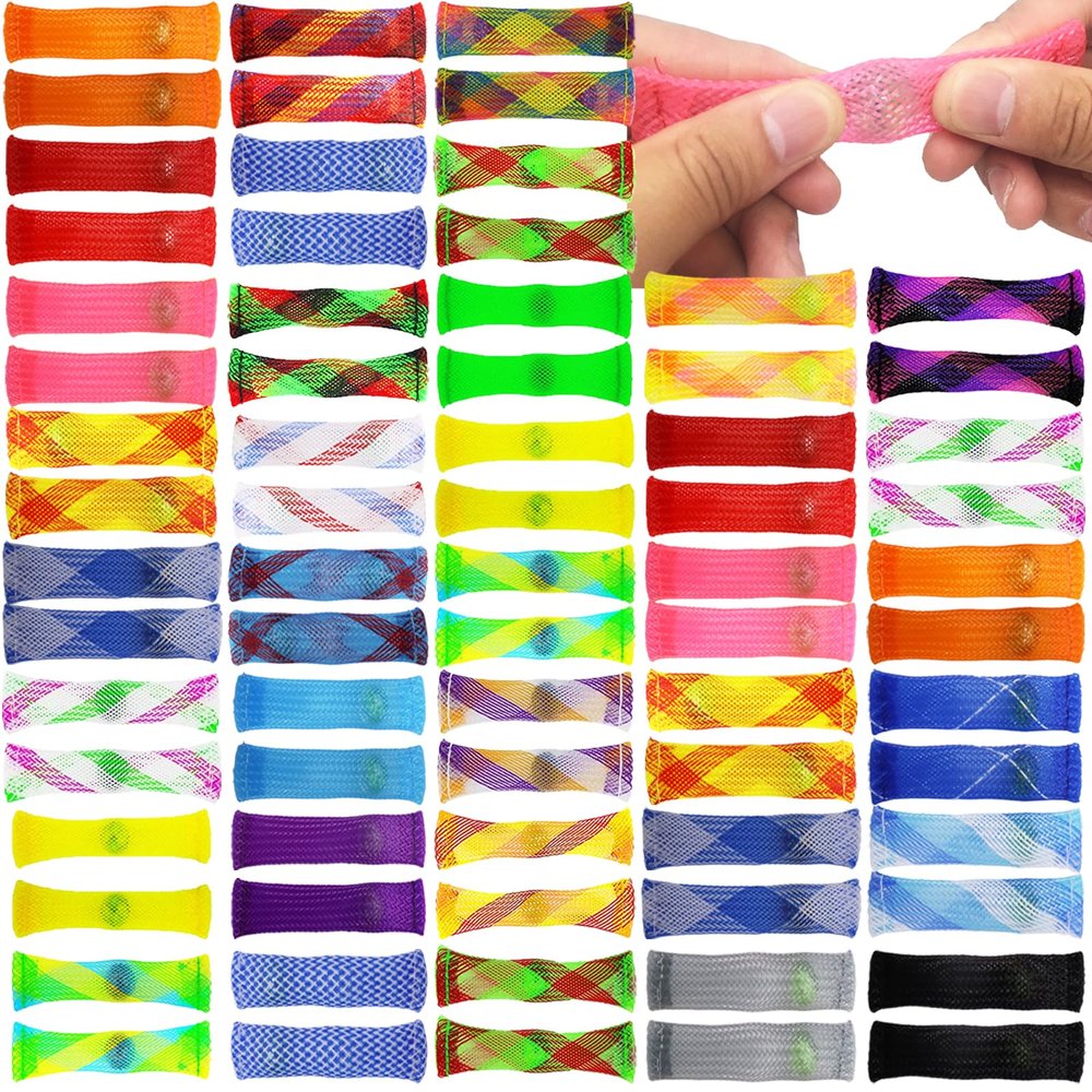 50 Pack Marble Mesh Fidget Toys,Sensory Stress RelieveToy,Marble and Mesh Fidgets for Adults and Children with ADHD Autism Depressions Anxiety Disorders