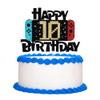 Bekaterea Video Game Happy 10th Birthday Cake TopperVideo Game Boy's 10th Birthday Level Up Party Cake decorationboy girl gamer cake decoration Supplies view 1