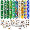 30Pcs Soccer Slap Bracelets Party Favors With Tattoo - Birthday Gifts and Decorations Snap Band for Kids Boys view 1